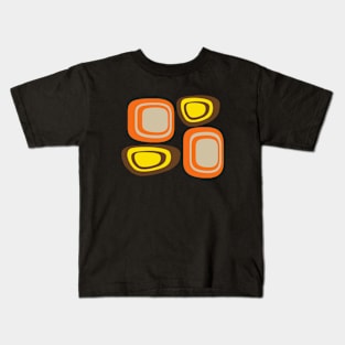 Retro Odd Squares shapes in Yellow and Orange Kids T-Shirt